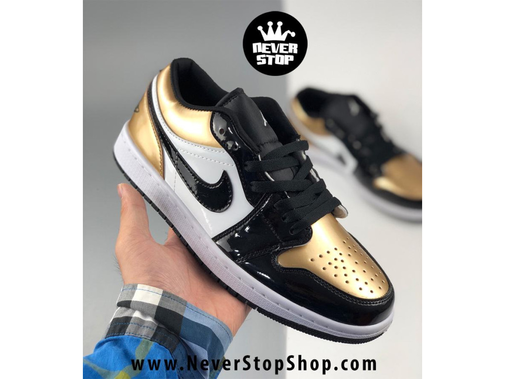 Giày Nike Jordan 1 Low Gold Toe nam nữ hàng chuẩn sfake replica 1:1 real chính hãng giá rẻ tốt nhất tại NeverStopShop.com HCM