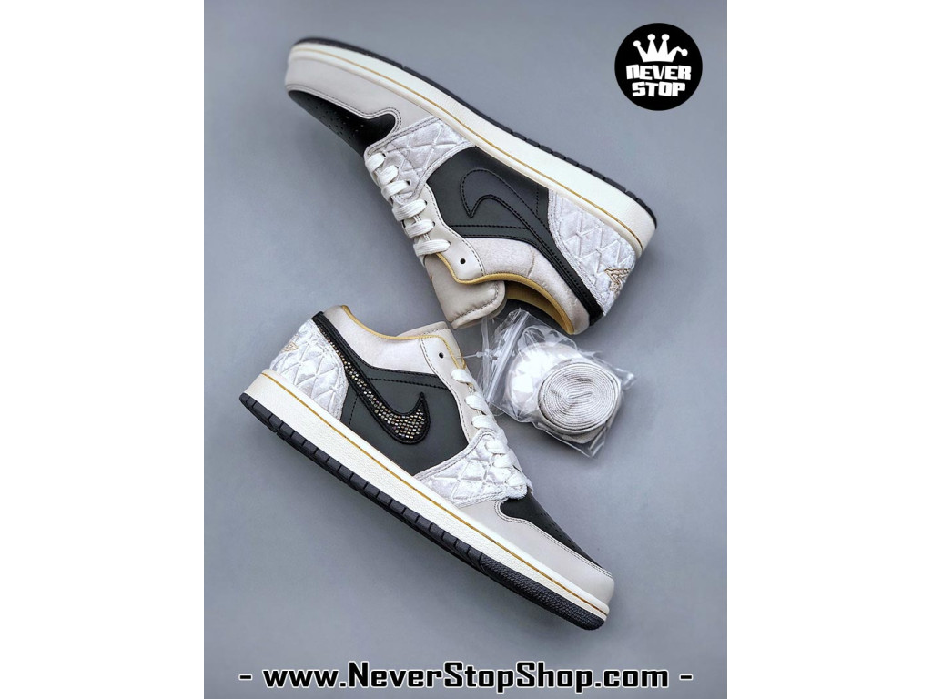 Giày Nike Jordan 1 Low Đen Xám nam nữ hàng chuẩn sfake replica 1:1 real chính hãng giá rẻ tốt nhất tại NeverStopShop.com HCM