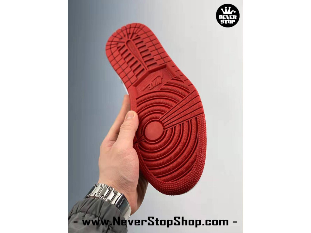 Giày Nike Jordan 1 Low Đen Đỏ Trắng nam nữ hàng chuẩn sfake replica 1:1 real chính hãng giá rẻ tốt nhất tại NeverStopShop.com HCM