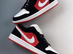 Giày Nike Jordan 1 Low Đen Đỏ Trắng nam nữ hàng chuẩn sfake replica 1:1 real chính hãng giá rẻ tốt nhất tại NeverStopShop.com HCM