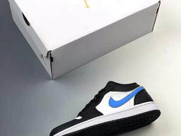 Giày Nike Jordan 1 Low Đen Xanh Trắng nam nữ hàng chuẩn sfake replica 1:1 real chính hãng giá rẻ tốt nhất tại NeverStopShop.com HCM