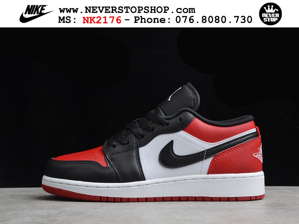 Giày Nike Jordan 1 Low Đen Đỏ nam nữ hàng chuẩn sfake replica 1:1 real chính hãng giá rẻ tốt nhất tại NeverStopShop.com HCM