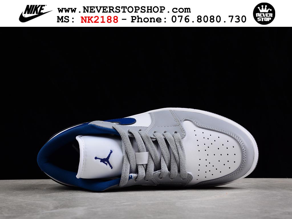 Giày Nike Jordan 1 Low Xám Xanh Dương nam nữ hàng chuẩn sfake replica 1:1 real chính hãng giá rẻ tốt nhất tại NeverStopShop.com HCM