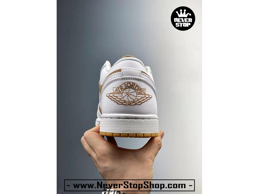 Giày Nike Jordan 1 Low Trắng Nâu nam nữ hàng chuẩn sfake replica 1:1 real chính hãng giá rẻ tốt nhất tại NeverStopShop.com HCM
