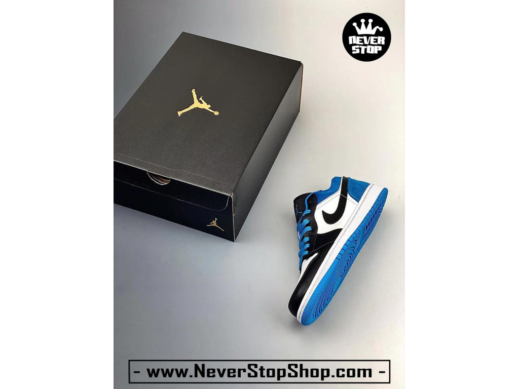 Giày Nike Jordan 1 Low Trắng Xanh Dương nam nữ hàng chuẩn sfake replica 1:1 real chính hãng giá rẻ tốt nhất tại NeverStopShop.com HCM