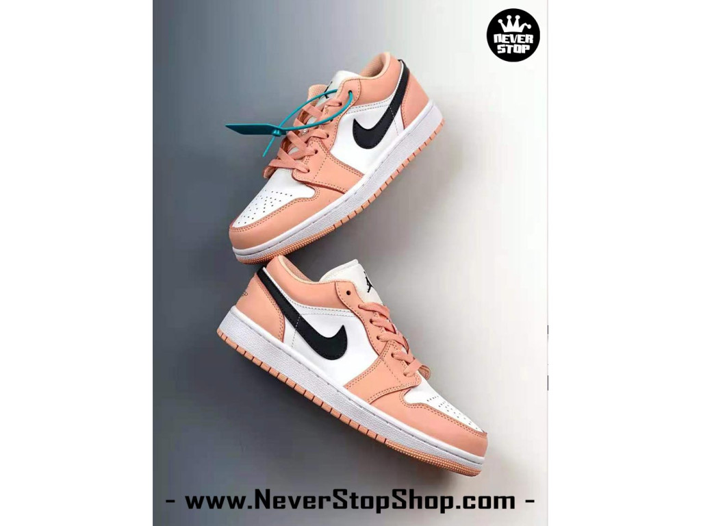 Giày Nike Jordan 1 Low Hồng Đen Trắng nam nữ hàng chuẩn sfake replica 1:1 real chính hãng giá rẻ tốt nhất tại NeverStopShop.com HCM
