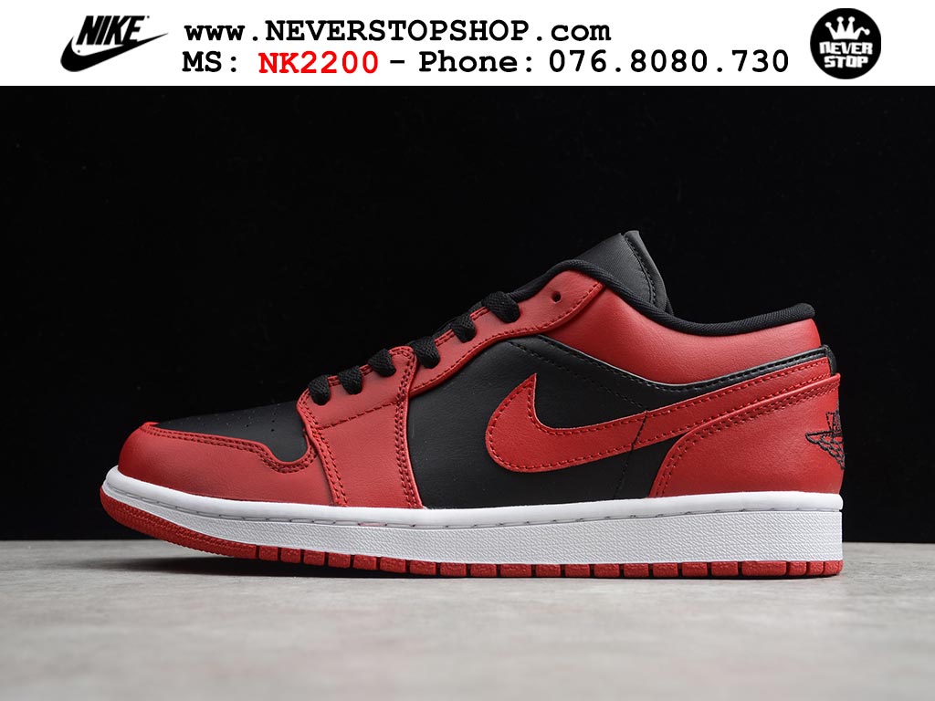 Giày Nike Jordan 1 Low Đỏ Đen nam nữ hàng chuẩn sfake replica 1:1 real chính hãng giá rẻ tốt nhất tại NeverStopShop.com HCM