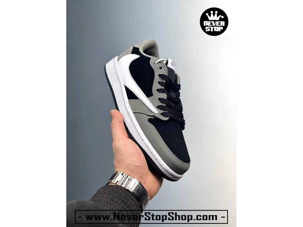 Giày Nike Jordan 1 Low Đen Xám Đậm nam nữ hàng chuẩn sfake replica 1:1 real chính hãng giá rẻ tốt nhất tại NeverStopShop.com HCM