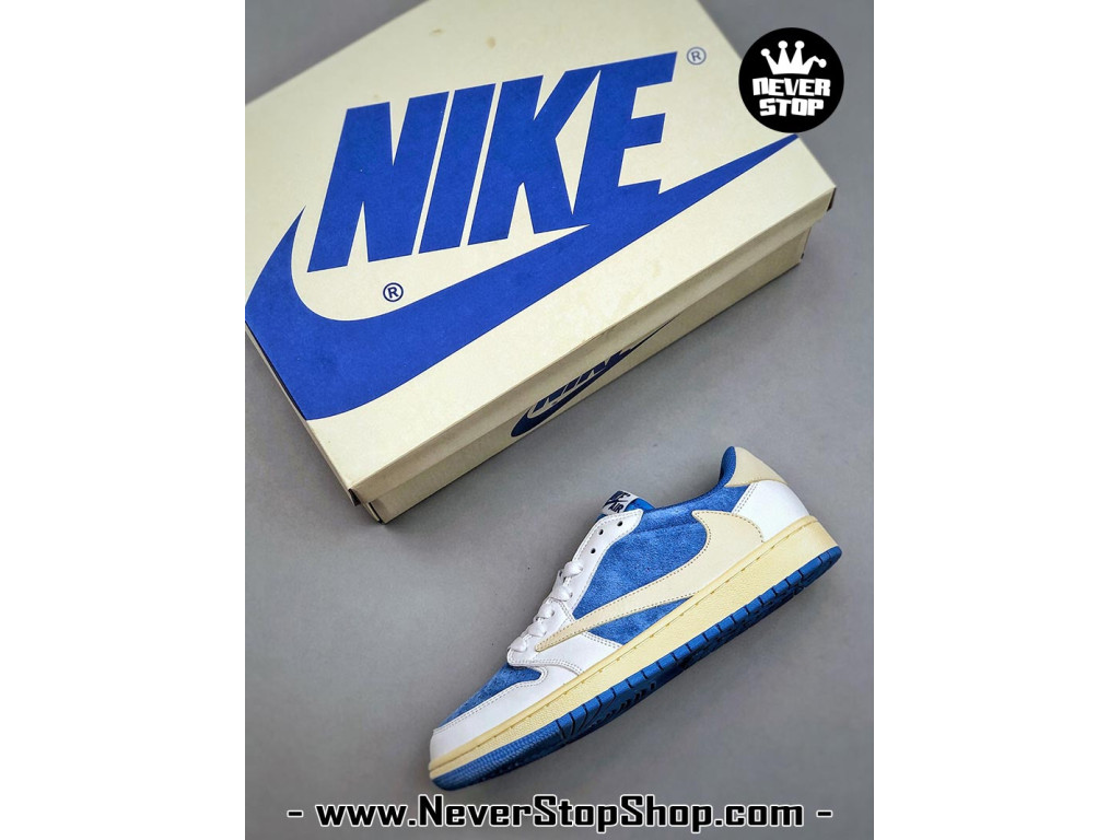 Giày Nike Jordan 1 Low Xanh Dương Vàng nam nữ hàng chuẩn sfake replica 1:1 real chính hãng giá rẻ tốt nhất tại NeverStopShop.com HCM