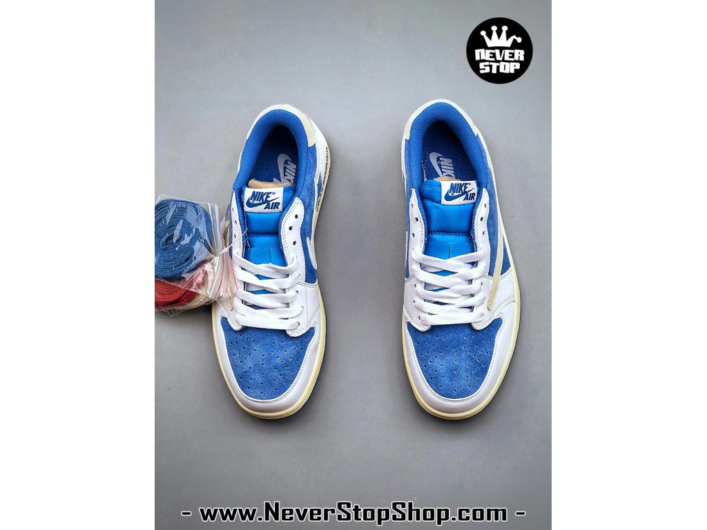 Giày Nike Jordan 1 Low Xanh Dương Vàng nam nữ hàng chuẩn sfake replica 1:1 real chính hãng giá rẻ tốt nhất tại NeverStopShop.com HCM