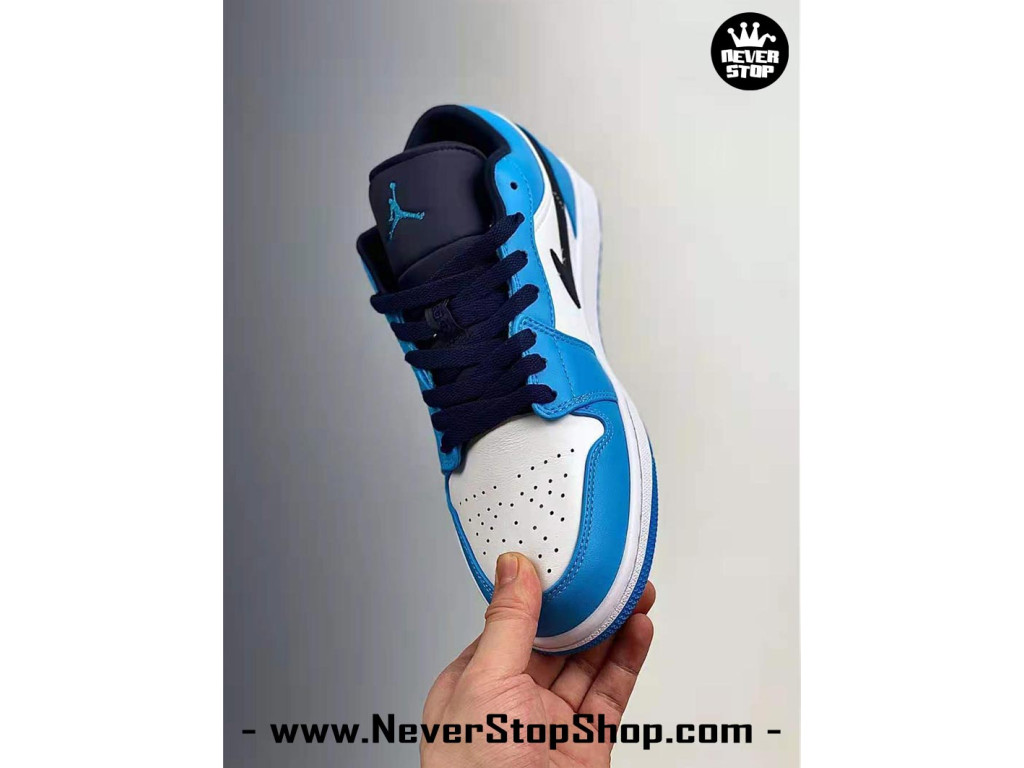 Giày Nike Jordan 1 Low Trắng Xanh nam nữ hàng chuẩn sfake replica 1:1 real chính hãng giá rẻ tốt nhất tại NeverStopShop.com HCM