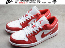 Giày Nike Jordan 1 Low Red White nam nữ hàng chuẩn sfake replica 1:1 real chính hãng giá rẻ tốt nhất tại NeverStopShop.com HCM