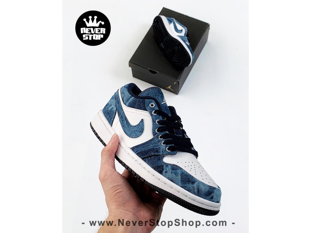Giày NIKE JORDAN 1 LOW WASHED DENIM hàng replcia 1:1 chất
