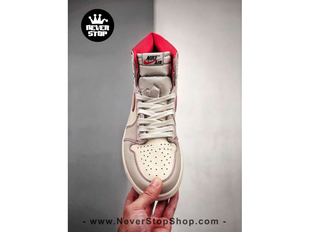 Giày Nike Jordan 1 High Trắng đỏ nam nữ hàng chuẩn sfake replica 1:1 real chính hãng giá rẻ tốt nhất tại NeverStopShop.com HCM