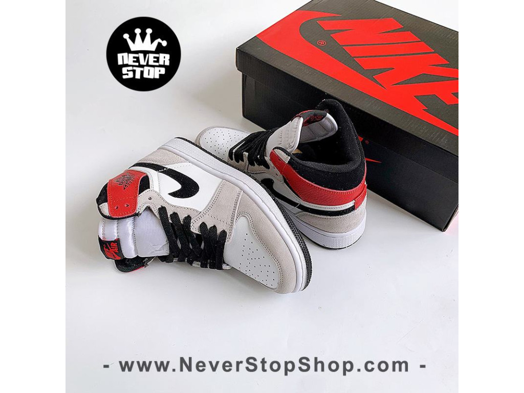 Giày Nike Jordan 1 High Smoke Grey Red nam nữ hàng chuẩn sfake replica 1:1 real chính hãng giá rẻ tốt nhất tại NeverStopShop.com HCM