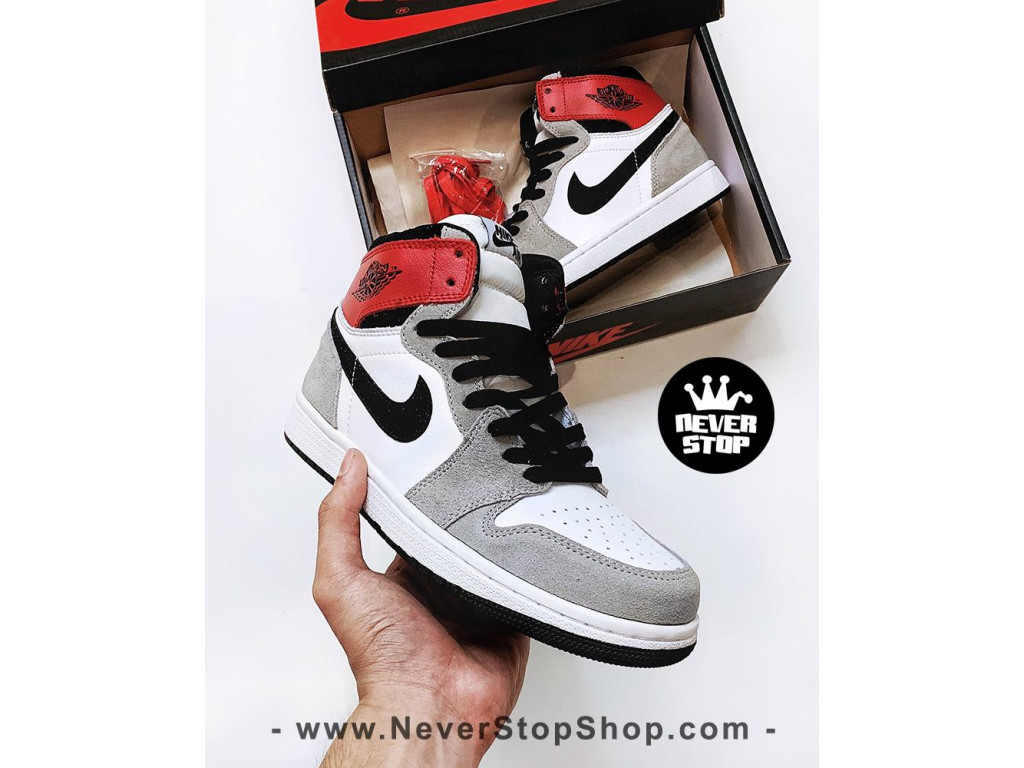 Giày Nike Jordan 1 High Smoke Grey Red nam nữ hàng chuẩn sfake replica 1:1 real chính hãng giá rẻ tốt nhất tại NeverStopShop.com HCM