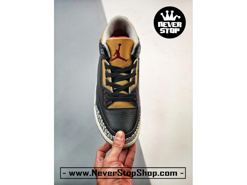 Giày bóng rổ nam Nike Air Jordan 3 Đen Vàng sfake replica 1:1 authentic chính hãng real giá rẻ tốt HCM
