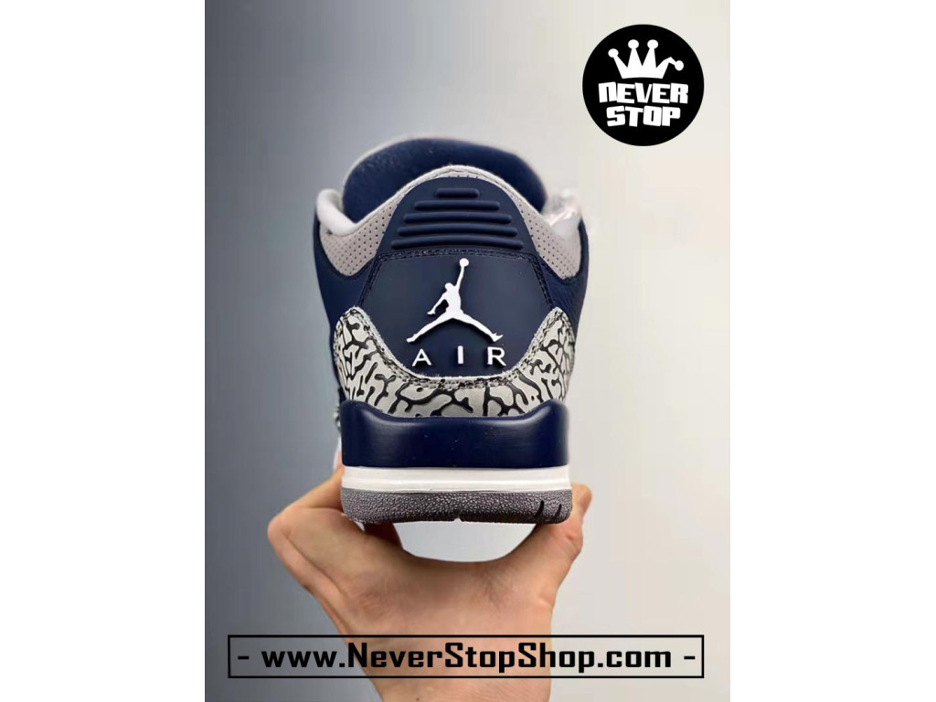 Giày bóng rổ nam Nike Air Jordan 3 Xanh Dương Trắng sfake replica 1:1 authentic chính hãng real giá rẻ tốt HCM