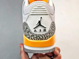 Giày bóng rổ nam Nike Air Jordan 3 Trắng Cam sfake replica 1:1 authentic chính hãng real giá rẻ tốt HCM