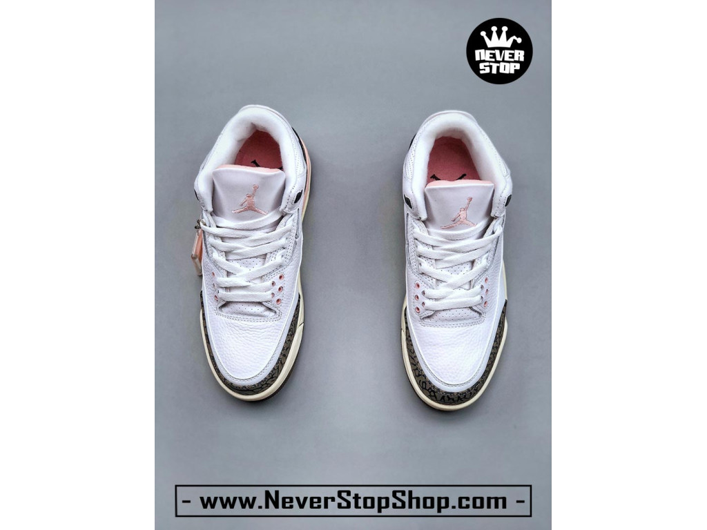 Giày bóng rổ nam Nike Air Jordan 3 Trắng Nâu sfake replica 1:1 authentic chính hãng real giá rẻ tốt HCM