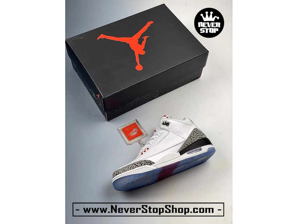 Giày bóng rổ nam Nike Air Jordan 3 Trắng sfake replica 1:1 authentic chính hãng real giá rẻ tốt HCM