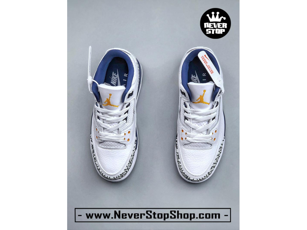 Giày bóng rổ nam Nike Air Jordan 3 Trắng Xanh sfake replica 1:1 authentic chính hãng real giá rẻ tốt HCM