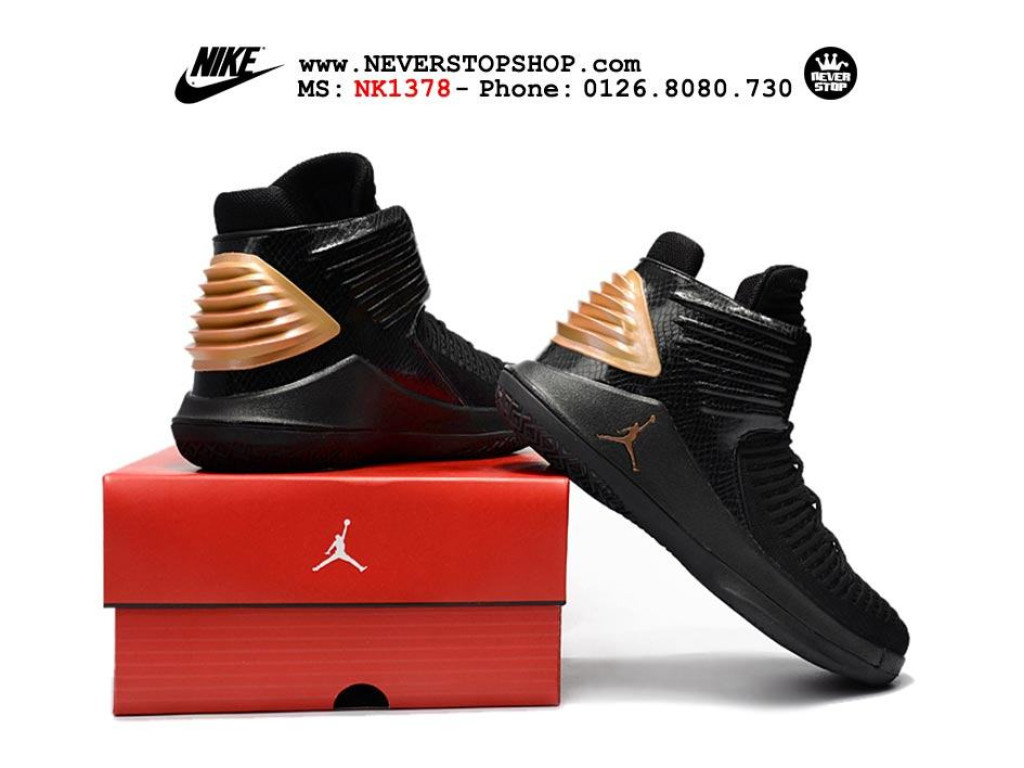 Giày Nike Jordan 32 Black Gold nam nữ hàng chuẩn sfake replica 1:1 real chính hãng giá rẻ tốt nhất tại NeverStopShop.com HCM