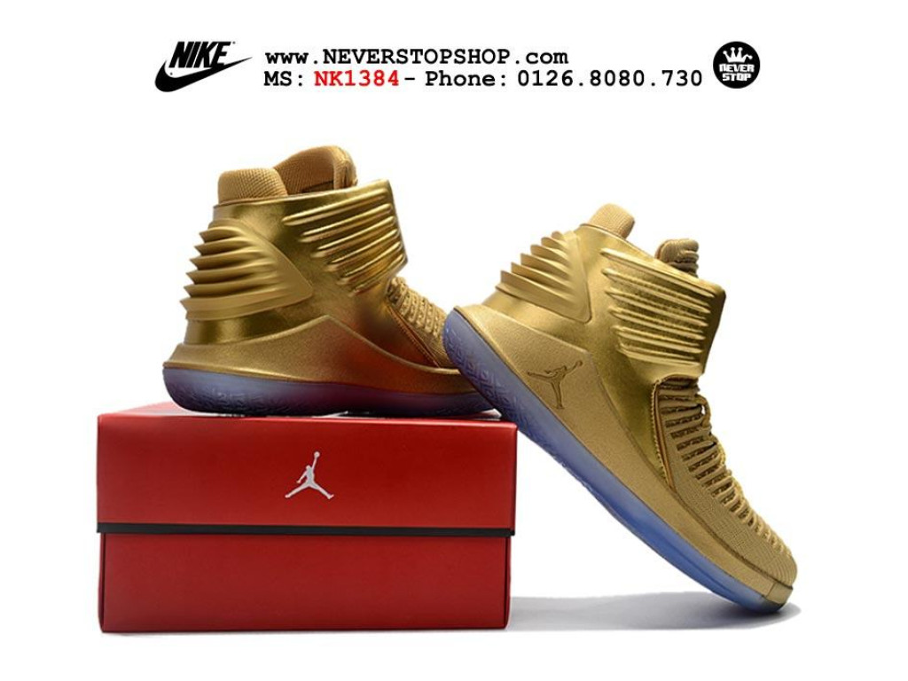 Giày Nike Jordan 32 Gold nam nữ hàng chuẩn sfake replica 1:1 real chính hãng giá rẻ tốt nhất tại NeverStopShop.com HCM