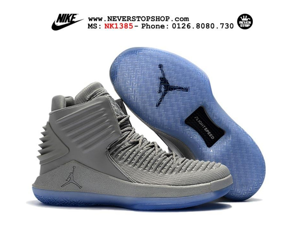Giày Nike Jordan 32 Grey Ice nam nữ hàng chuẩn sfake replica 1:1 real chính hãng giá rẻ tốt nhất tại NeverStopShop.com HCM
