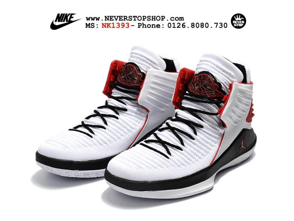 Giày Nike Jordan 32 White Black Red nam nữ hàng chuẩn sfake replica 1:1 real chính hãng giá rẻ tốt nhất tại NeverStopShop.com HCM