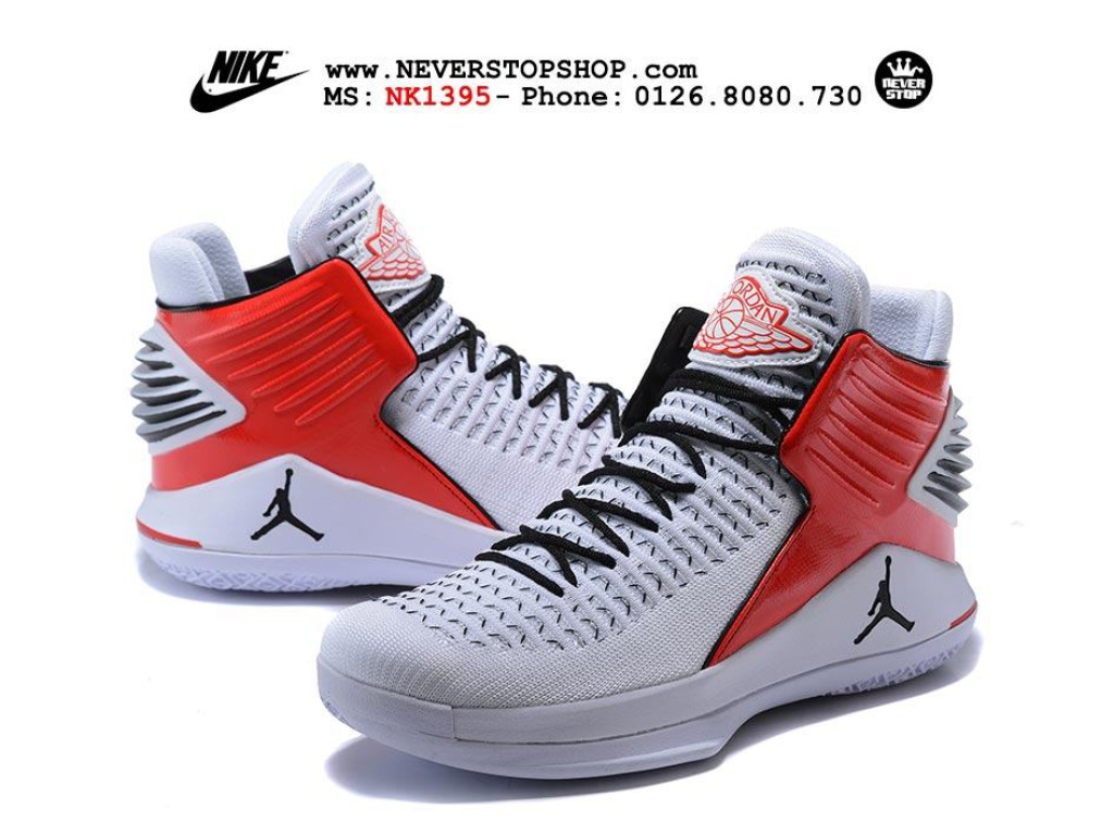 Giày Nike Jordan 32 White Red nam nữ hàng chuẩn sfake replica 1:1 real chính hãng giá rẻ tốt nhất tại NeverStopShop.com HCM