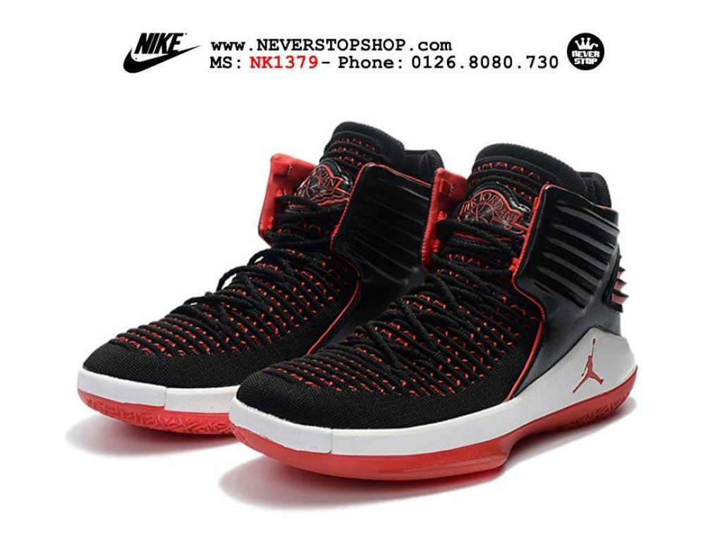 Giày Nike Jordan 32 Black Red nam nữ hàng chuẩn sfake replica 1:1 real chính hãng giá rẻ tốt nhất tại NeverStopShop.com HCM