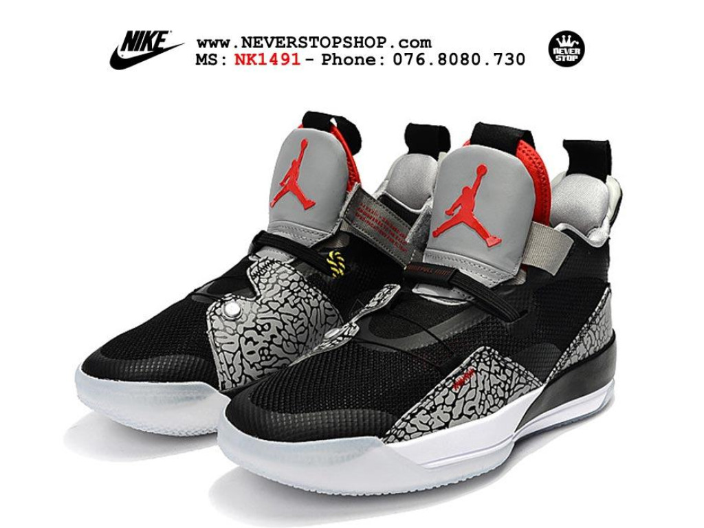 Giày Nike Jordan 33 Black Cement nam nữ hàng chuẩn sfake replica 1:1 real chính hãng giá rẻ tốt nhất tại NeverStopShop.com HCM