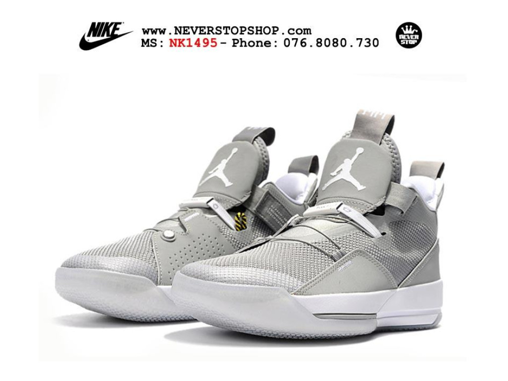 Giày Nike Jordan 33 Cool Grey nam nữ hàng chuẩn sfake replica 1:1 real chính hãng giá rẻ tốt nhất tại NeverStopShop.com HCM
