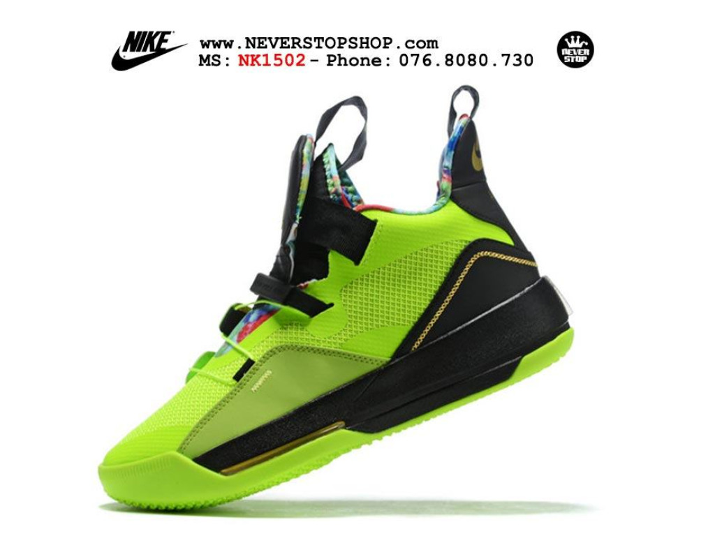Giày Nike Jordan 33 Neon Green nam nữ hàng chuẩn sfake replica 1:1 real chính hãng giá rẻ tốt nhất tại NeverStopShop.com HCM
