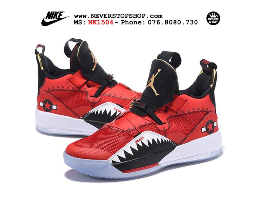 Giày Nike Jordan 33 Red Shark nam nữ hàng chuẩn sfake replica 1:1 real chính hãng giá rẻ tốt nhất tại NeverStopShop.com HCM