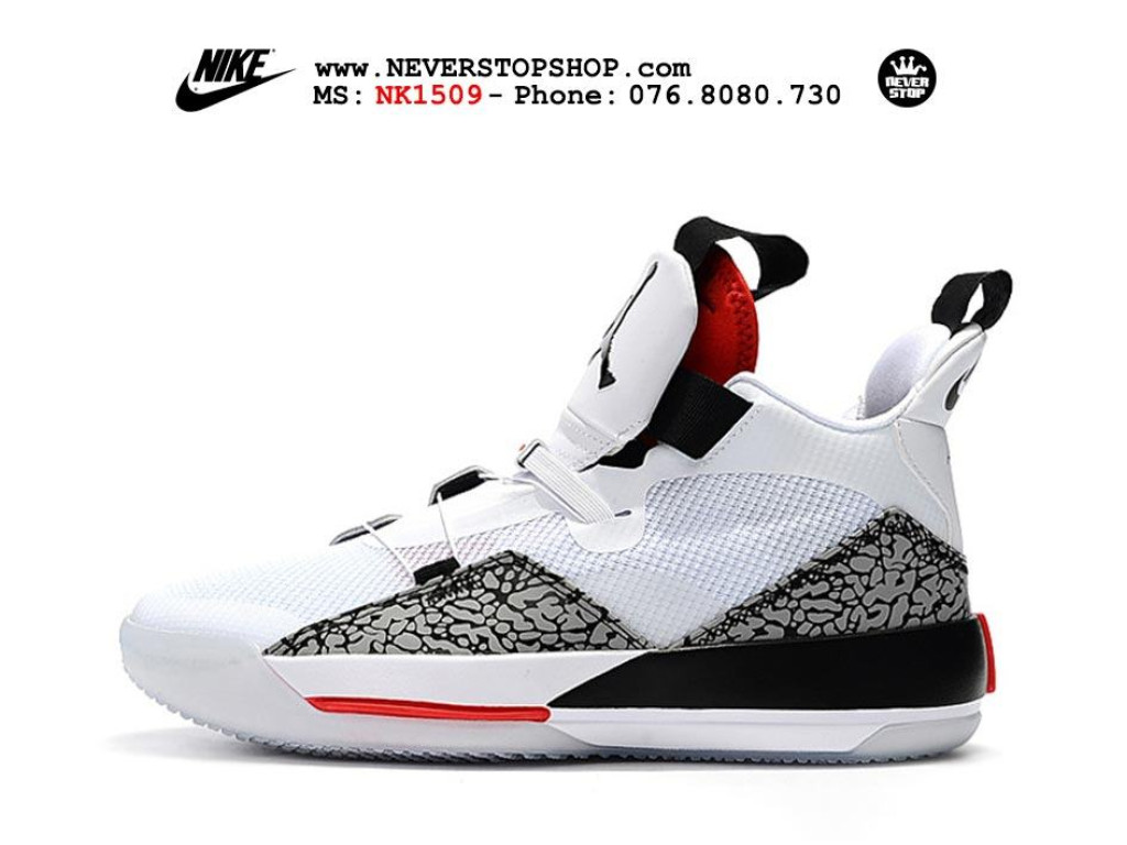 Giày Nike Jordan 33 White Cement nam nữ hàng chuẩn sfake replica 1:1 real chính hãng giá rẻ tốt nhất tại NeverStopShop.com HCM