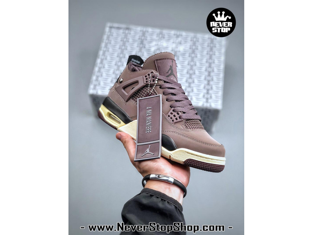 Giày sneaker nam nữ Nike Jordan 4 AJ4 Tím Vàng mẫu mới hot trend hàng replica 1:1 real chính hãng giá rẻ tốt nhất tại NeverStopShop.com HCM