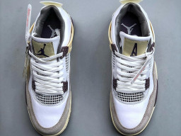 Giày sneaker nam nữ Nike Jordan 4 AJ4 Trắng Nâu mẫu mới hot trend hàng replica 1:1 real chính hãng giá rẻ tốt nhất tại NeverStopShop.com HCM