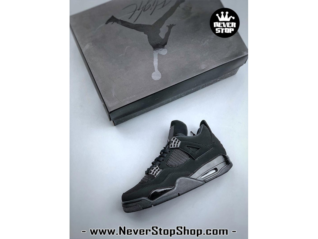 Giày sneaker nam nữ Nike Jordan 4 AJ4 Đen mẫu mới hot trend hàng replica 1:1 real chính hãng giá rẻ tốt nhất tại NeverStopShop.com HCM