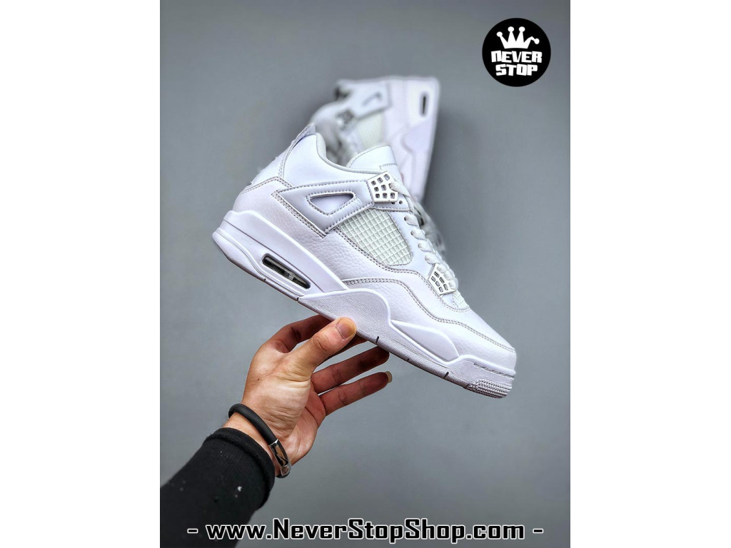 Giày sneaker nam nữ Nike Jordan 4 AJ4 Trắng mẫu mới hot trend hàng replica 1:1 real chính hãng giá rẻ tốt nhất tại NeverStopShop.com HCM
