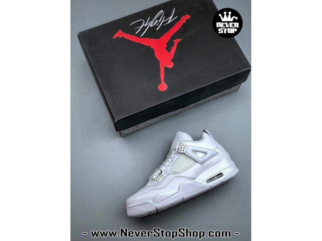Giày sneaker nam nữ Nike Jordan 4 AJ4 Trắng mẫu mới hot trend hàng replica 1:1 real chính hãng giá rẻ tốt nhất tại NeverStopShop.com HCM