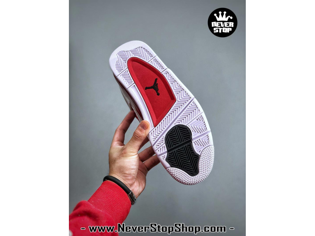 Giày sneaker nam nữ Nike Jordan 4 AJ4 Trắng Đỏ mẫu mới hot trend hàng replica 1:1 real chính hãng giá rẻ tốt nhất tại NeverStopShop.com HCM