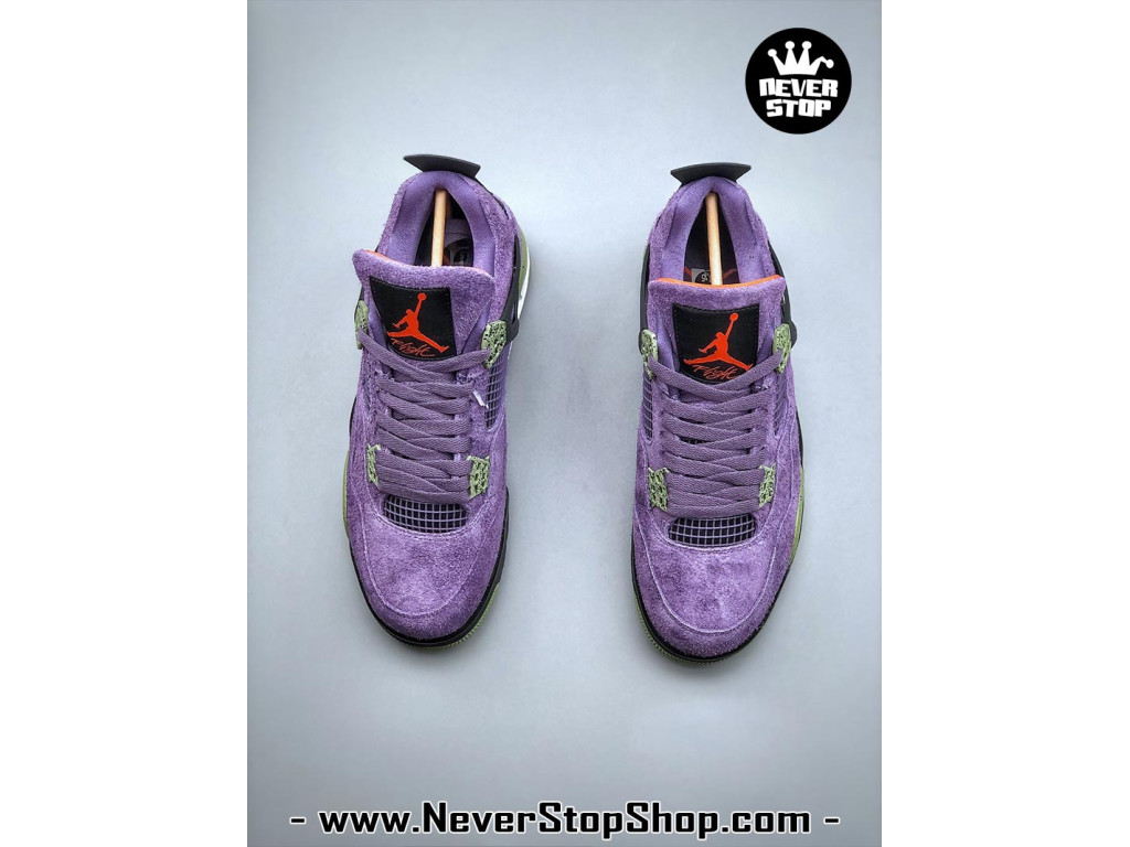 Giày sneaker nam nữ Nike Jordan 4 AJ4 Tím Xanh Lá mẫu mới hot trend hàng replica 1:1 real chính hãng giá rẻ tốt nhất tại NeverStopShop.com HCM