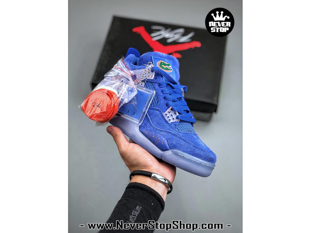 Giày sneaker nam nữ Nike Jordan 4 AJ4 Xanh Dương mẫu mới hot trend hàng replica 1:1 real chính hãng giá rẻ tốt nhất tại NeverStopShop.com HCM