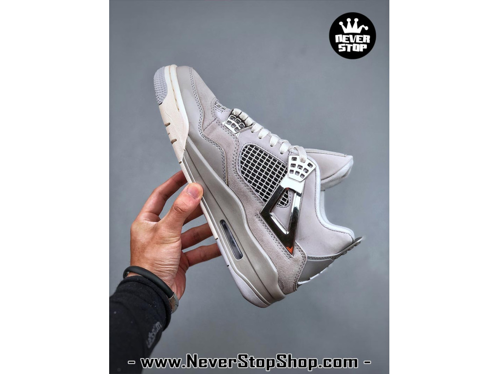 Giày sneaker nam nữ Nike Jordan 4 AJ4 Xám Trắng 1:1 real chính hãng giá rẻ tốt nhất tại NeverStopShop.com HCM