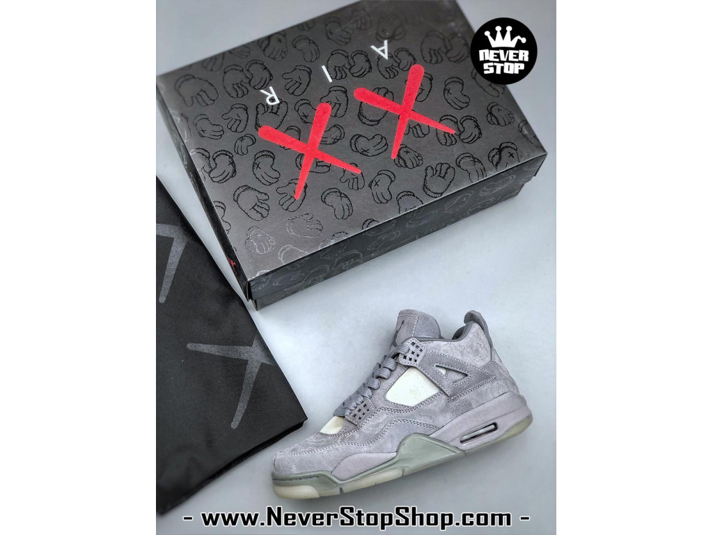 Giày sneaker nam nữ Nike Jordan 4 AJ4 Xám mẫu mới hot trend hàng replica 1:1 real chính hãng giá rẻ tốt nhất tại NeverStopShop.com HCM