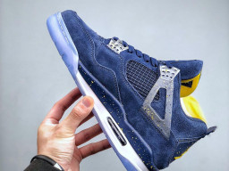 Giày sneaker nam nữ Nike Jordan 4 AJ4 Xanh Dương Vàng mẫu mới hot trend hàng replica 1:1 real chính hãng giá rẻ tốt nhất tại NeverStopShop.com HCM