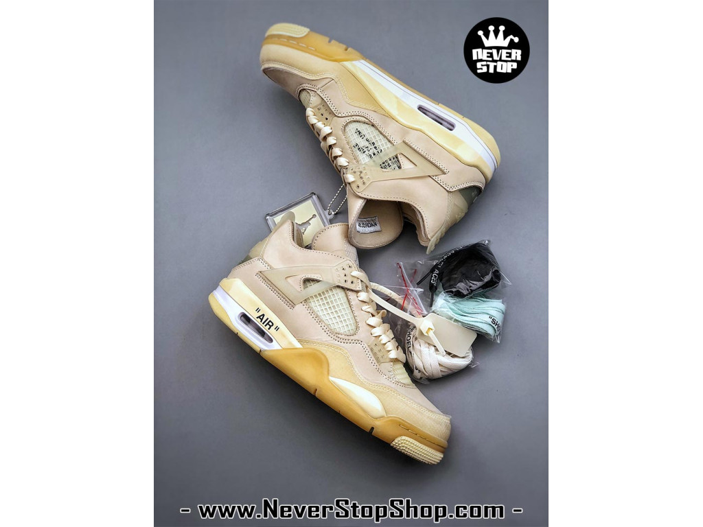 Giày sneaker nam nữ Nike Jordan 4 AJ4 Vàng mẫu mới hot trend hàng replica 1:1 real chính hãng giá rẻ tốt nhất tại NeverStopShop.com HCM