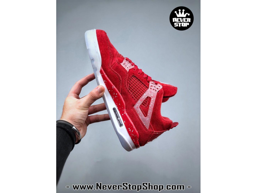 Giày sneaker nam nữ Nike Jordan 4 AJ4 Đỏ Trắng mẫu mới hot trend hàng replica 1:1 real chính hãng giá rẻ tốt nhất tại NeverStopShop.com HCM